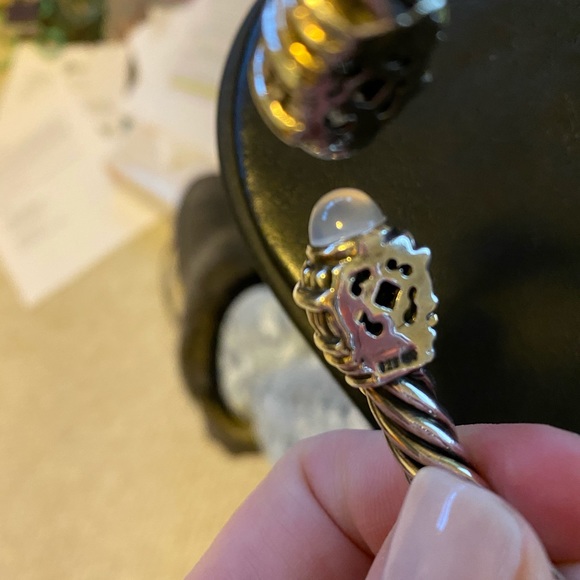 Sterling Silver Chalcedony Cuff Bangle - Picture 8 of 9